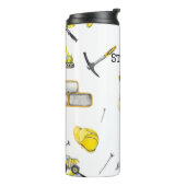 Niedliches gelbes Konstruktionsmuster Thermosbecher (Nach links gedreht)