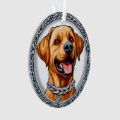Niedliches gelbes Labrador Ornament (Vorderseite)