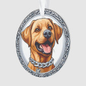 Niedliches gelbes Labrador Ornament (Vorderseite)