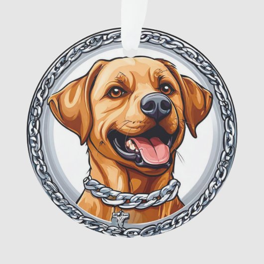 Niedliches gelbes Labrador Ornament (Vorderseite)