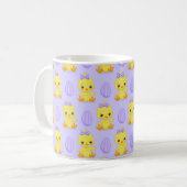 Niedliches Gelbes Lila Ostermuster Kaffeetasse (Vorderseite Links)