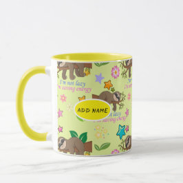 Niedliches gelbes Muster Funny Lazate Zitat floral Tasse