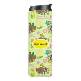 Niedliches gelbes Muster Funny Lazate Zitat floral Thermosbecher