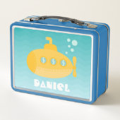 Niedliches Gelbes U-Boot-Schiff Unterwasser Metall Brotdose (Rückseite)