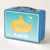 Niedliches Gelbes U-Boot-Schiff Unterwasser Metall Brotdose (Vorderseite)