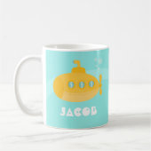 Niedliches gelbes Unterseeboot, Unterwasser, für Kaffeetasse (Links)