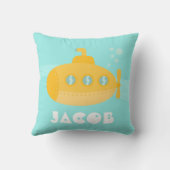 Niedliches gelbes Unterseeboot, Unterwasser, für Kissen (Rückseite)