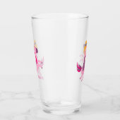 Niedliches Gelbhaariges Girl Reiten auf einem Einh Glas (Rechts)