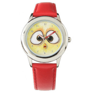 Niedliches Gelbhühnchen überrascht Big Eyes Fun Armbanduhr