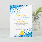 Niedliches Gelbkautschuk | Blaubläserfarben Einladung (Stehend Vorderseite)