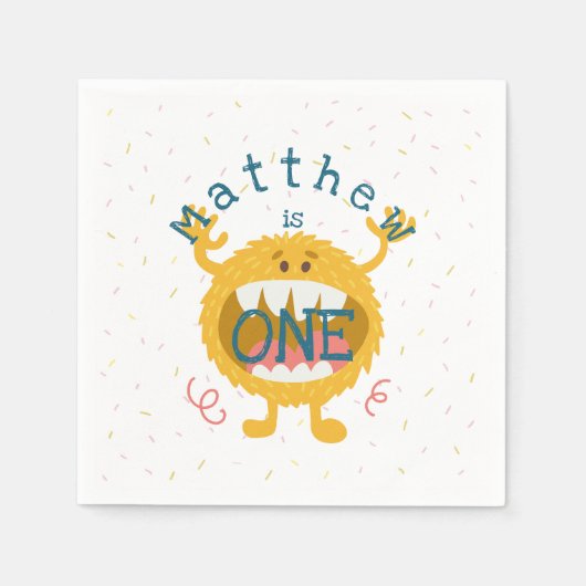 Niedliches Gelbmonster individuell anpassbar Serviette (Vorderseite)