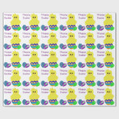 Niedliches Gelbstreifen Kicheeier Geschenkpapier (Flach)