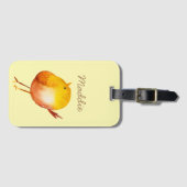 Niedliches Gelbvogelgeflecht Gepäckanhänger (Vorderseite (Horizontal))