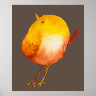 Niedliches Gelbvogelgeflecht Poster