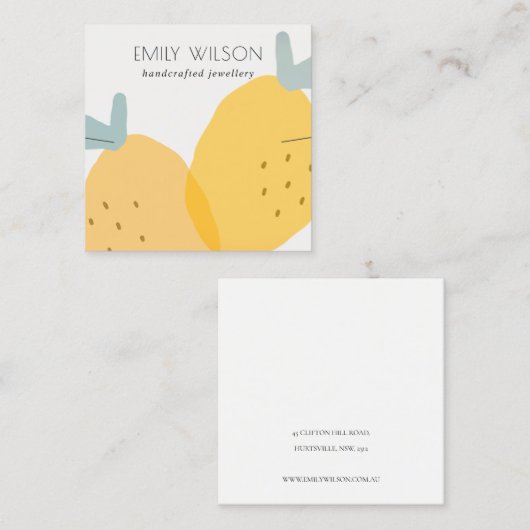 Niedliches GelbZitronenfrüchteZitrusfrüchtevorkomm Quadratische Visitenkarte (Vorne/Hinten)