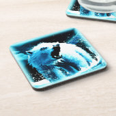 niedliches Gemälde "Wütender Polarbär". Jetzt kauf Getränkeuntersetzer (Linke Seite)