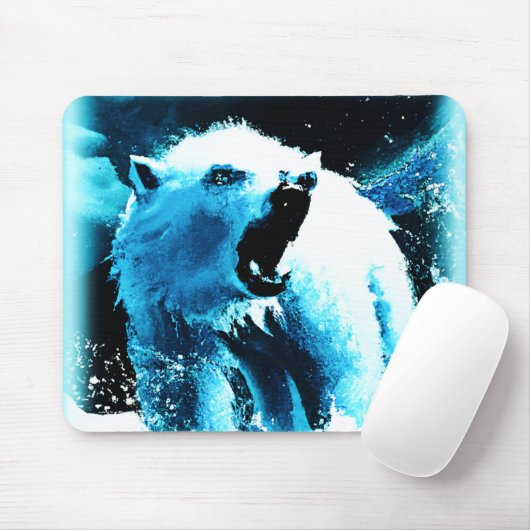niedliches Gemälde "Wütender Polarbär". Jetzt kauf Mousepad (Mit Mouse)