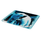 niedliches Gemälde "Wütender Polarbär". Jetzt kauf Schneidebrett (Ecke)