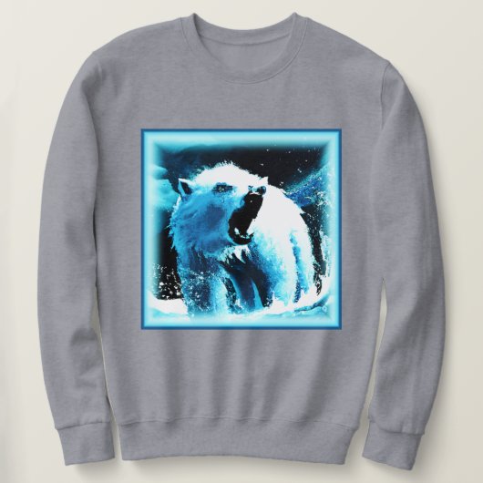 niedliches Gemälde "Wütender Polarbär". Jetzt kauf Sweatshirt (Design vorne)