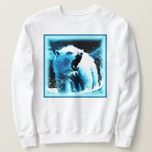 niedliches Gemälde "Wütender Polarbär". Jetzt kauf Sweatshirt (Design vorne)