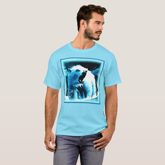 niedliches Gemälde "Wütender Polarbär". Jetzt kauf T-Shirt (Vorne ganz)