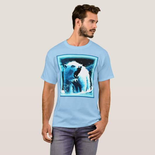 niedliches Gemälde "Wütender Polarbär". Jetzt kauf T-Shirt (Vorne ganz)