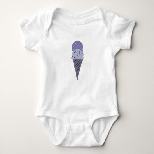 Niedliches gemaltes lila Eiscreme-Kegel-Baby-Shirt Baby Strampler (Vorderseite)