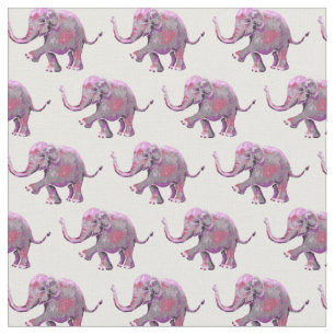 Niedliches gemaltes rosa Baby-Elefant-Muster auf Stoff