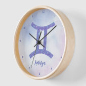 Niedliches Gemini-Astrologie-Zeichen individuell a Uhr (Winkel)