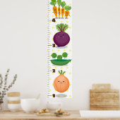 Niedliches Gemüse Cartoon zur Veranschaulichung de Poster (Küche)