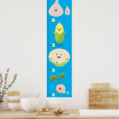 Niedliches Gemüse Cartoon zur Veranschaulichung de Poster (Küche)