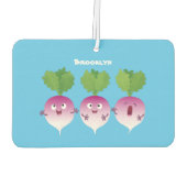 Niedliches Gemüsetrio mit Cartoon Autolufterfrischer (Rückseite)