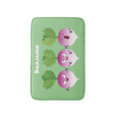 Niedliches Gemüsetrio mit Cartoon Badematte (Vorderseite Vertikal)