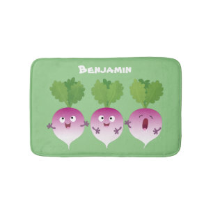 Niedliches Gemüsetrio mit Cartoon Badematte