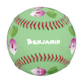 Niedliches Gemüsetrio mit Cartoon Baseball (Rückseite)