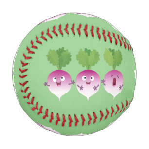 Niedliches Gemüsetrio mit Cartoon Baseball