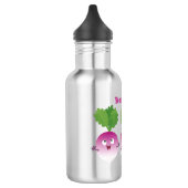Niedliches Gemüsetrio mit Cartoon Edelstahlflasche (Links)
