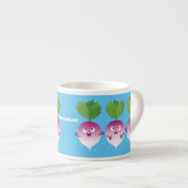 Niedliches Gemüsetrio mit Cartoon Espressotasse (Vorderseite Rechts)