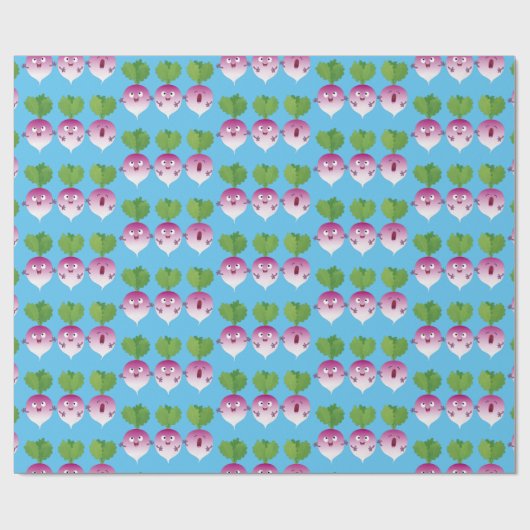 Niedliches Gemüsetrio mit Cartoon Geschenkpapier (Flach)