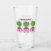 Niedliches Gemüsetrio mit Cartoon Glas (Rückseite)