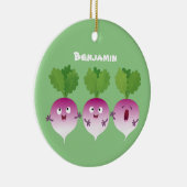 Niedliches Gemüsetrio mit Cartoon Keramik Ornament (Rechts)