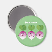 Niedliches Gemüsetrio mit Cartoon Magnet (Vorderseite/Rückseite)