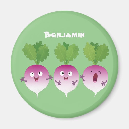 Niedliches Gemüsetrio mit Cartoon Magnet (Vorne)