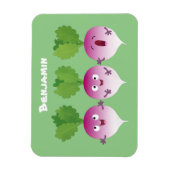 Niedliches Gemüsetrio mit Cartoon Magnet (Vertikal)