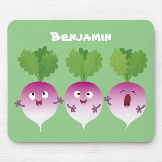 Niedliches Gemüsetrio mit Cartoon Mousepad (Vorne)