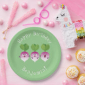 Niedliches Gemüsetrio mit Cartoon Pappteller (Party)