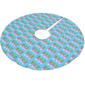Niedliches Gemüsetrio mit Cartoon Polyester Weihnachtsbaumdecke (Schrägansicht)