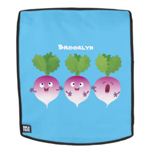 Niedliches Gemüsetrio mit Cartoon Rucksack