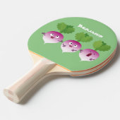 Niedliches Gemüsetrio mit Cartoon Tischtennis Schläger (Vorderseite)