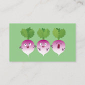 Niedliches Gemüsetrio mit Cartoon Visitenkarte (Rückseite)